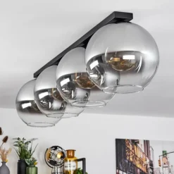 Suspension Verre Fumé-hofstein Plafonnier Verre 30 cm Koyoto Clair, Fumé, 4 lumières