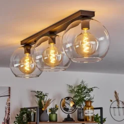 hofstein Plafonnier Verre 25 cm Koyoto Clair, 3 lumières