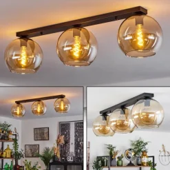 hofstein Plafonnier Verre 25 cm Koyoto Ambre, 3 lumières