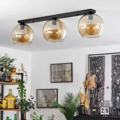 hofstein Plafonnier Verre 25 cm Koyoto Ambre, 3 lumières