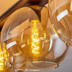 hofstein Plafonnier Verre 25 cm Koyoto Ambre, 3 lumières