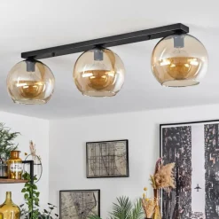 hofstein Plafonnier Verre 25 cm Koyoto Ambre, 3 lumières