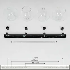 hofstein Plafonnier Verre 30 cm Koyoto Clair, 4 lumières