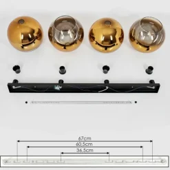 hofstein Plafonnier Verre 25 cm Koyoto Or, Clair, 4 lumières