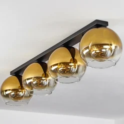 hofstein Plafonnier Verre 25 cm Koyoto Or, Clair, 4 lumières