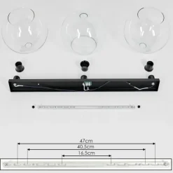 hofstein Plafonnier Verre 30 cm Koyoto Clair, 3 lumières