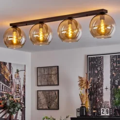 hofstein Plafonnier Verre 25 cm Koyoto Ambre, 4 lumières