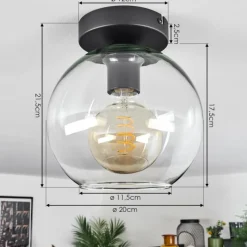 hofstein Plafonnier Verre 20 cm Koyoto Clair, 1 lumière