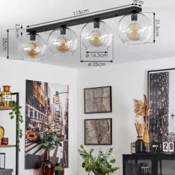 hofstein Plafonnier Verre 25 cm Koyoto Clair, 4 lumières