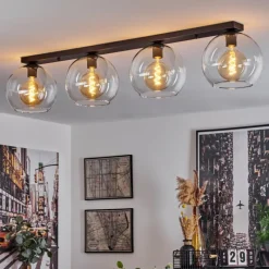 hofstein Plafonnier Verre 25 cm Koyoto Clair, 4 lumières