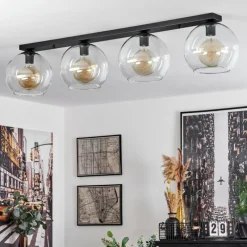 hofstein Plafonnier Verre 25 cm Koyoto Clair, 4 lumières