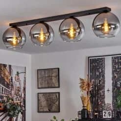 Suspension Verre Fumé-hofstein Plafonnier Verre 25 cm Koyoto Clair, Fumé, 4 lumières