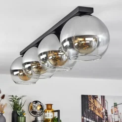 Suspension Verre Fumé-hofstein Plafonnier Verre 25 cm Koyoto Clair, Fumé, 4 lumières