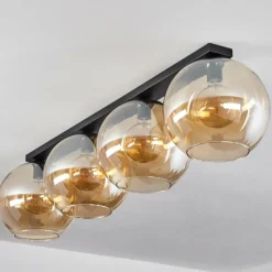hofstein Plafonnier Verre 30 cm Koyoto Ambre, 4 lumières