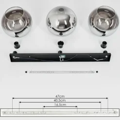 Suspension Verre Fumé-hofstein Plafonnier Verre 25 cm Koyoto Chrome, Clair, Fumé, 3 lumières