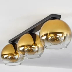 hofstein Plafonnier Verre 25 cm Koyoto Or, Clair, 3 lumières