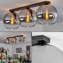 Suspension Verre Fumé-hofstein Plafonnier Verre 30 cm Koyoto Clair, Fumé, 3 lumières