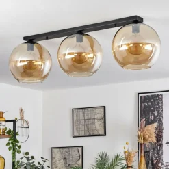 hofstein Plafonnier Verre 30 cm Koyoto Ambre, 3 lumières