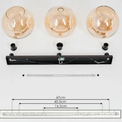 hofstein Plafonnier Verre 30 cm Koyoto Ambre, 3 lumières
