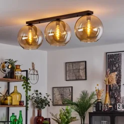 hofstein Plafonnier Verre 30 cm Koyoto Ambre, 3 lumières