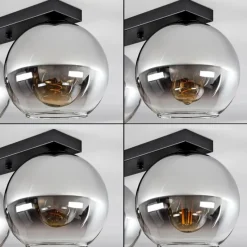 Suspension Verre Fumé-hofstein Plafonnier Verre 20 cm Koyoto Chrome, Clair, Fumé, 3 lumières