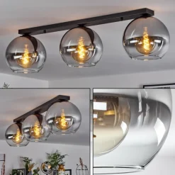 Suspension Verre Fumé-hofstein Plafonnier Verre 25 cm Koyoto Clair, Fumé, 3 lumières