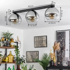 Suspension Verre Fumé-hofstein Plafonnier Verre 25 cm Koyoto Clair, Fumé, 3 lumières