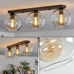 hofstein Plafonnier Verre 20 cm Koyoto Clair, 3 lumières