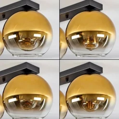 hofstein Plafonnier Verre 20 cm Koyoto Or, Clair, 3 lumières