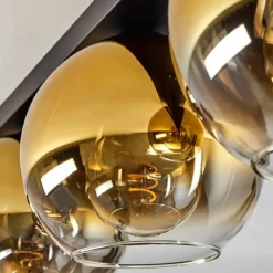 hofstein Plafonnier Verre 20 cm Koyoto Or, Clair, 3 lumières