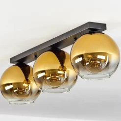 hofstein Plafonnier Verre 20 cm Koyoto Or, Clair, 3 lumières