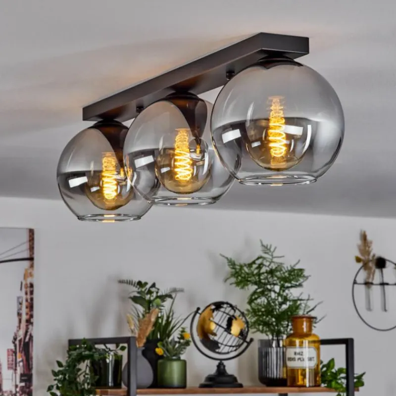 Suspension Verre Fumé-hofstein Plafonnier Verre 20 cm Koyoto Clair, Fumé, 3 lumières