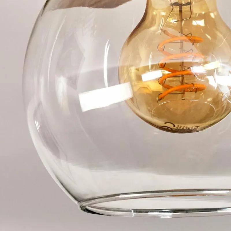 Luminaires Scandinaves-hofstein Plafonnier Verre 15cm Montgomery Écru, Noir, 3 lumières