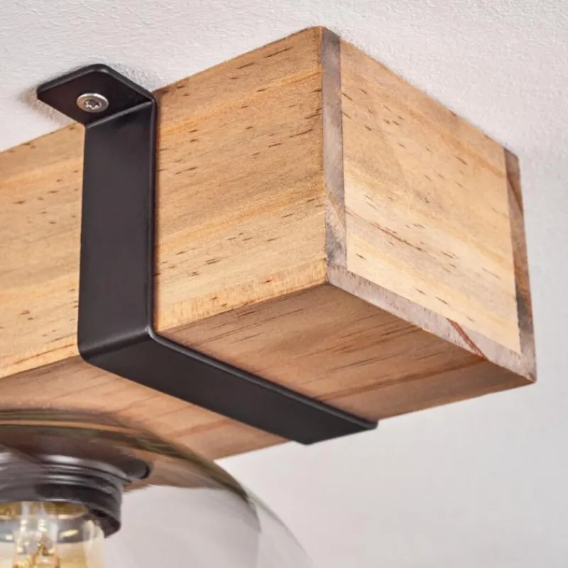 Luminaires Scandinaves-hofstein Plafonnier Verre 15cm Montgomery Écru, Noir, 3 lumières