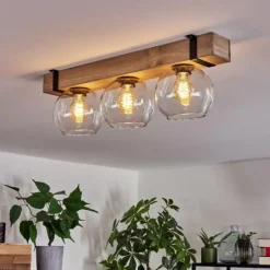 Luminaires Scandinaves-hofstein Plafonnier Verre 15cm Montgomery Écru, Noir, 3 lumières