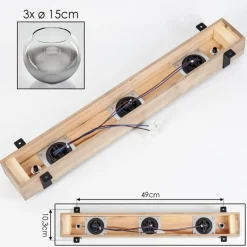 Luminaires Scandinaves-hofstein Plafonnier Verre 15cm Montgomery Écru, Noir, 3 lumières