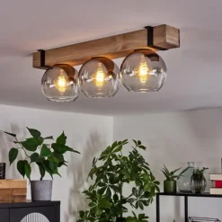 Luminaires Scandinaves-hofstein Plafonnier Verre 15cm Montgomery Écru, Noir, 3 lumières