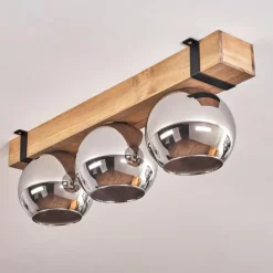 Luminaires Scandinaves-hofstein Plafonnier Verre 15cm Montgomery Noir, 3 lumières