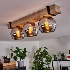 Luminaires Scandinaves-hofstein Plafonnier Verre 15cm Montgomery Noir, 3 lumières