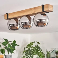 Luminaires Scandinaves-hofstein Plafonnier Verre 15cm Montgomery Noir, 3 lumières