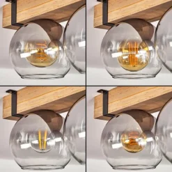 Suspension Verre Fumé-hofstein Plafonnier Verre 15cm Montgomery Noir, 3 lumières