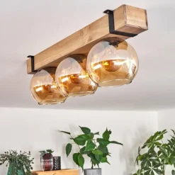 Lampes Vintages & Rétros-hofstein Plafonnier Verre 15cm Montgomery Noir, 3 lumières