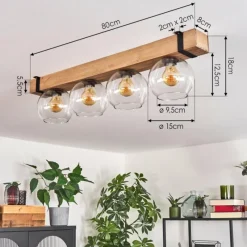 Luminaires Scandinaves-hofstein Plafonnier Verre 15cm Montgomery Écru, Noir, 4 lumières