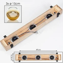 Lampes Dorées-hofstein Plafonnier Verre 15cm Montgomery Écru, Noir, 3 lumières