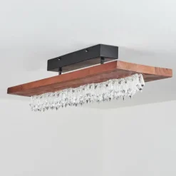 Lampes En Bois-hofstein Plafonnier Versoix LED Noir, 1 lumière