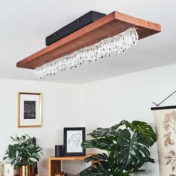 Lampes En Bois-hofstein Plafonnier Versoix LED Noir, 1 lumière