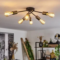 hofstein Plafonnier Vestjelland Laiton, Noir, 6 lumières