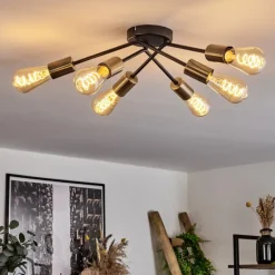 hofstein Plafonnier Vestjelland Laiton, Noir, 6 lumières