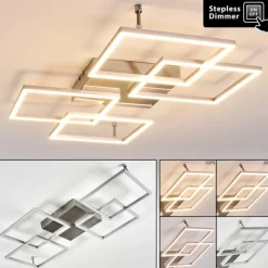 hofstein Plafonnier Veyrier LED Acier brossé, 4 lumières