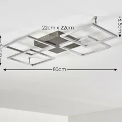 hofstein Plafonnier Veyrier LED Acier brossé, 4 lumières